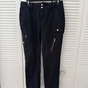 Ralph Lauren Women's Black and Gold cargo Trousers Size 4